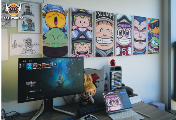 zor studio cuadro dr slump penguin village canvas marco.jpg3