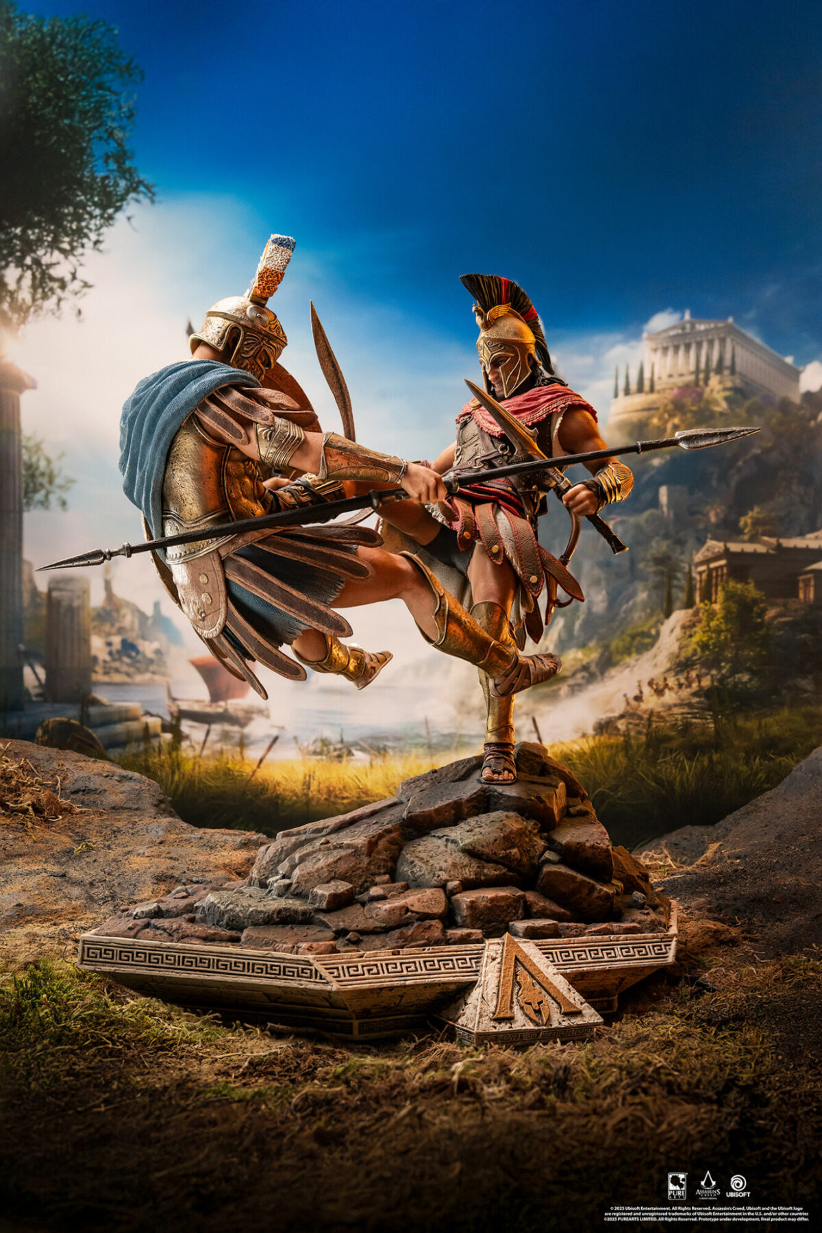 pure arts assassins creed spartan kick estatua 1 64