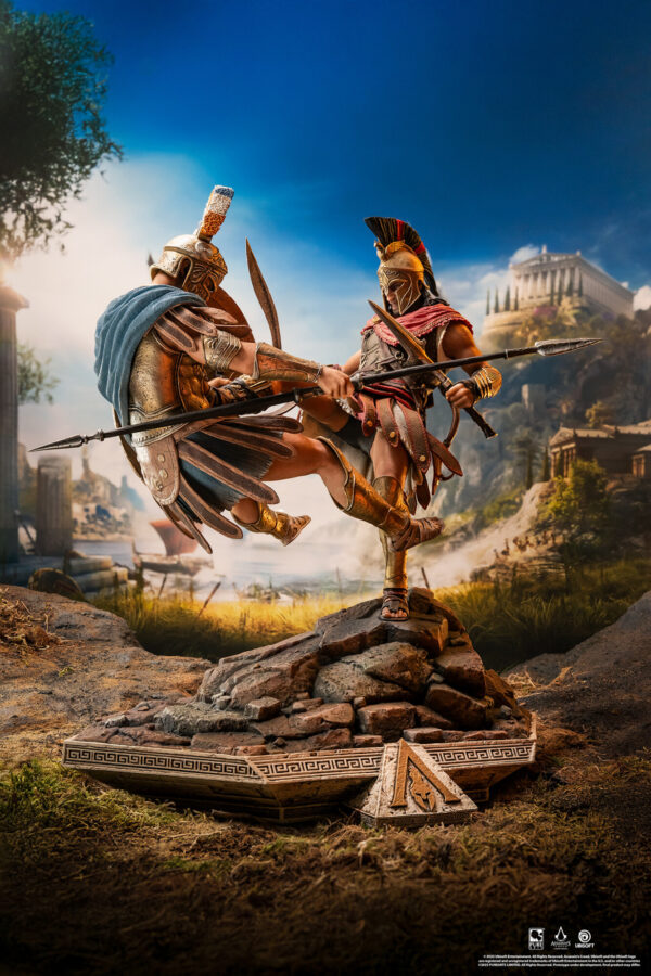 pure arts assassins creed spartan kick estatua 1 64