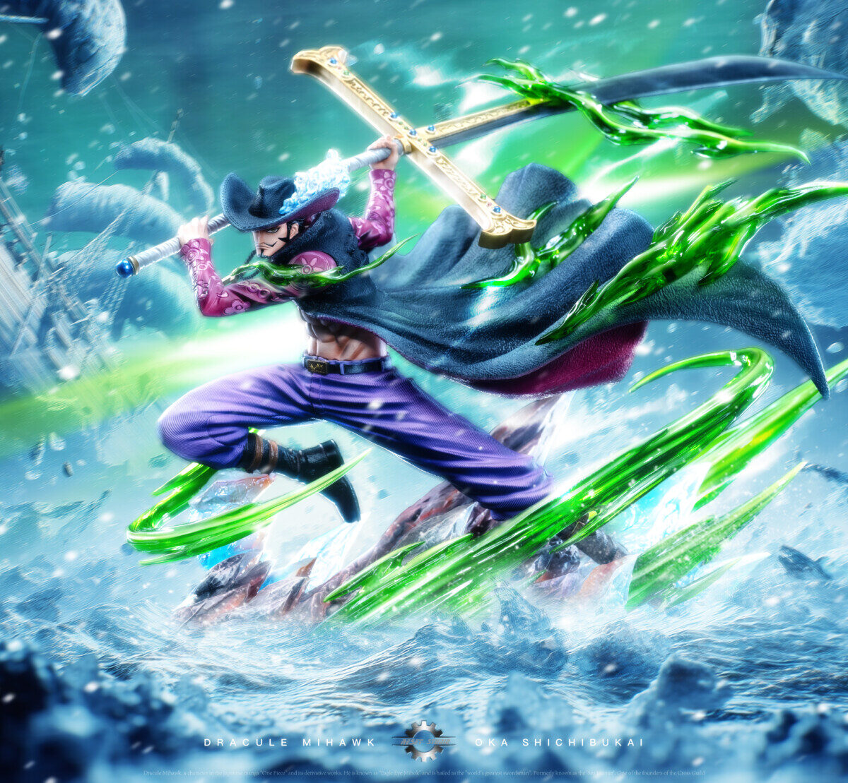 reset studio dracule mihawk one piece estatua resina pop12