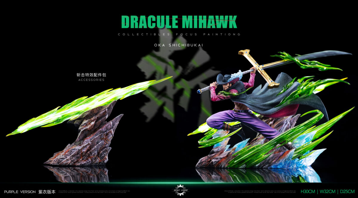 reset studio dracule mihawk one piece estatua resina pop6