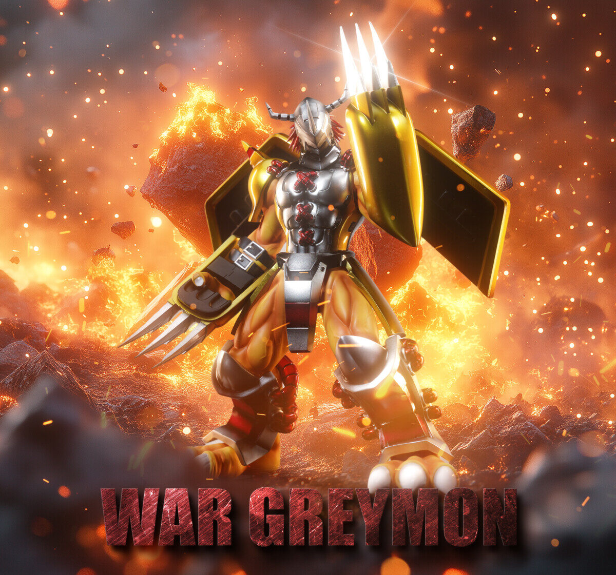 wargreymon qililu studio digimon estatua resina1