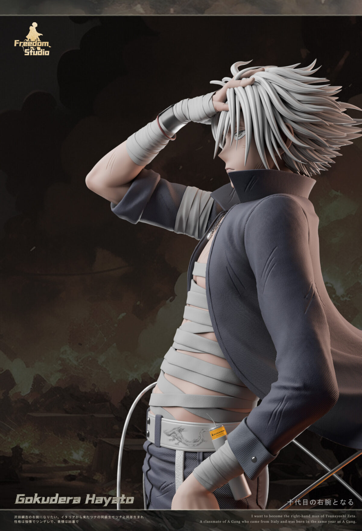 Gokudera Hayato 1:6 Freedom Studio Estatua Katekyo Hitman Reborn4