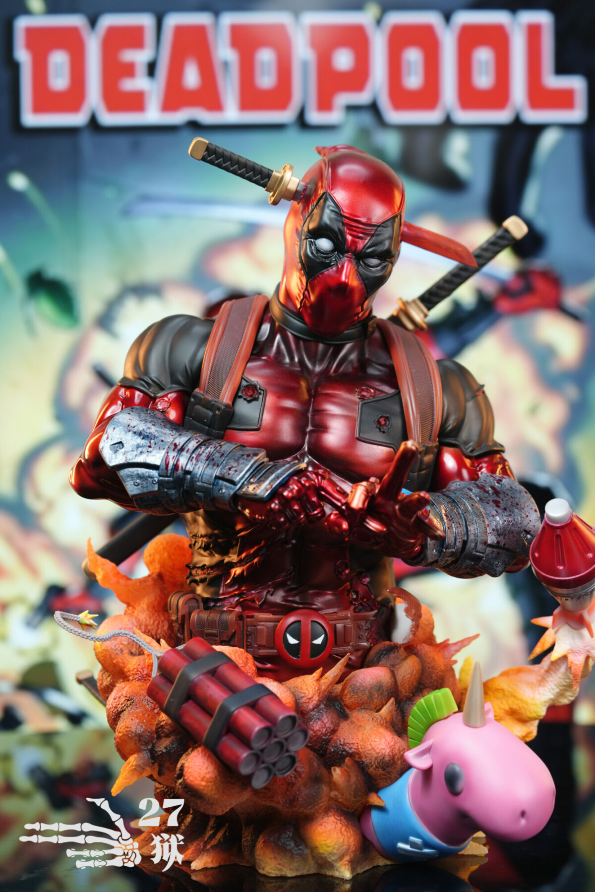 deadpool bust 13 27 prison studio marvel estatua resina13