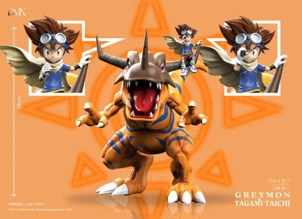 Estatua DMX Studio Digimon Adventure Yagami Taichi & Greymon Escala MH
