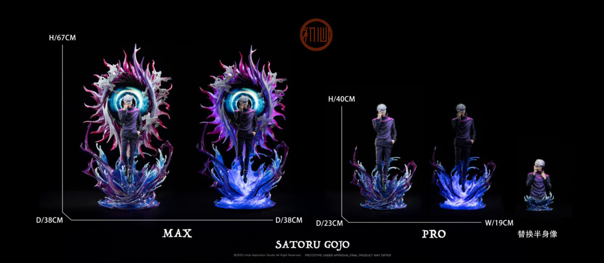 gojo jujutsu kaisen estatua 1 6 base led lcd3