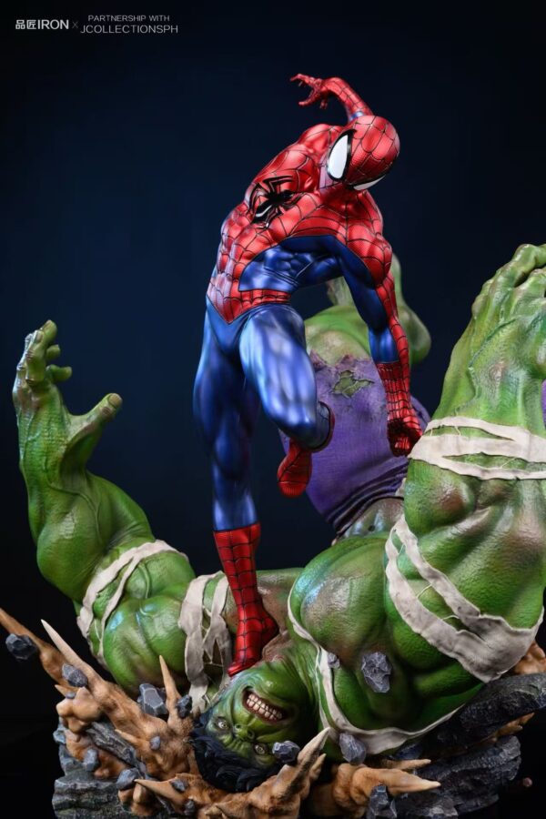 spiderman vs hulk pinjiang iron studio estatua marvel2