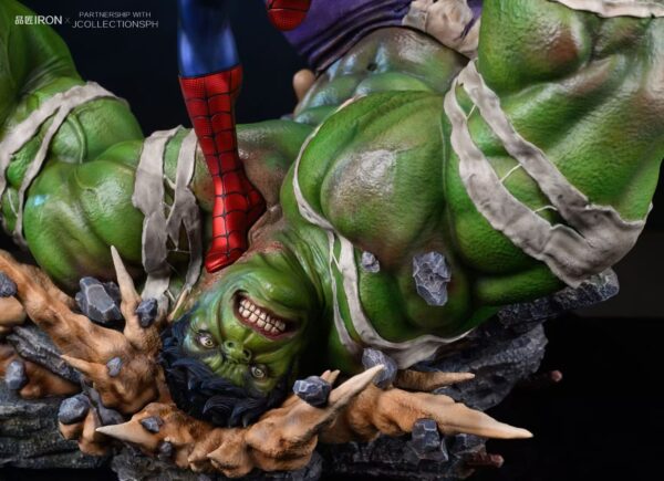 spiderman vs hulk pinjiang iron studio estatua marvel9