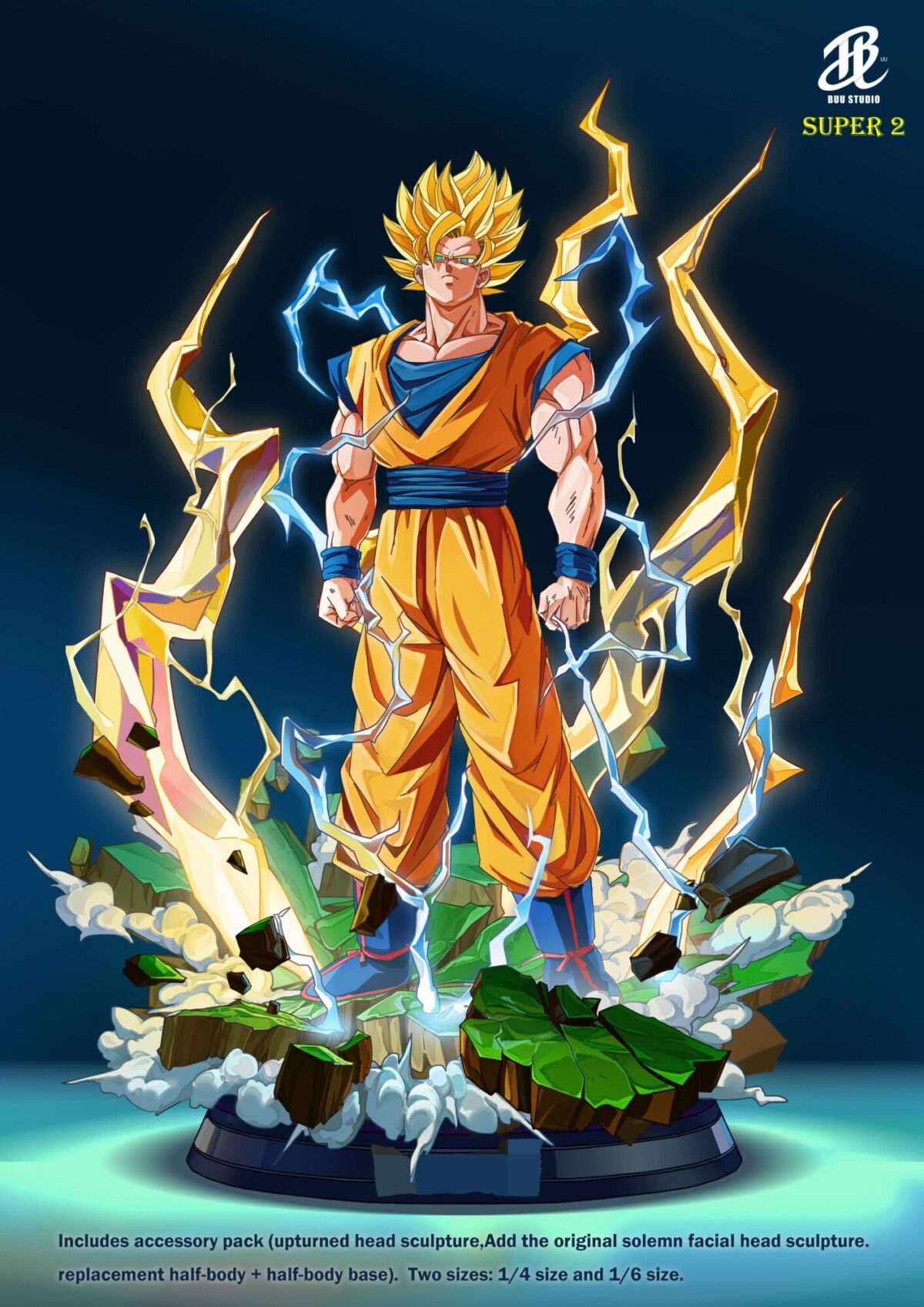 buu studio dragon ball z son goku ssj2 estatua resina 1 6 1 41