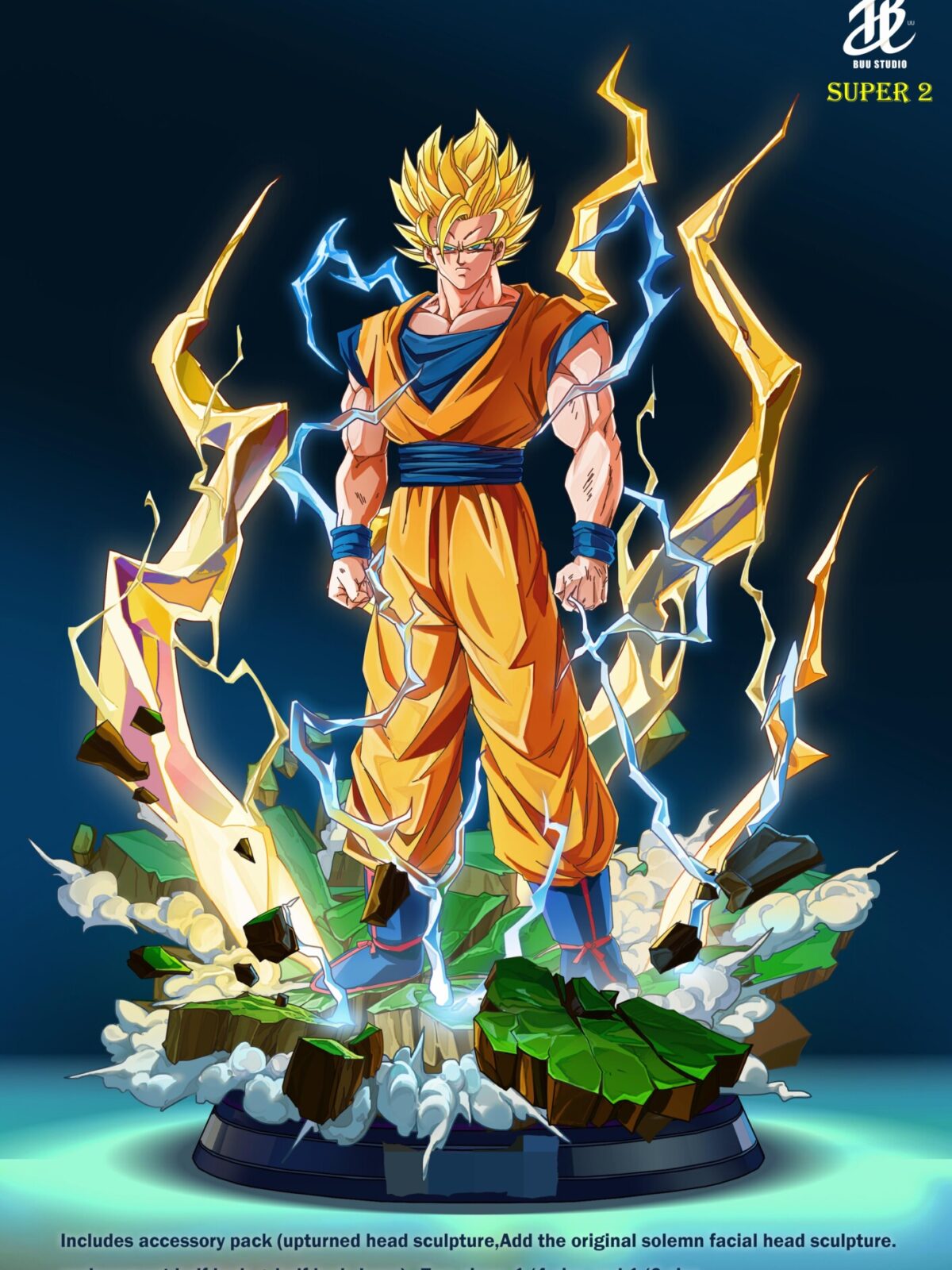 buu studio dragon ball z son goku ssj2 estatua resina 1 6 1 42