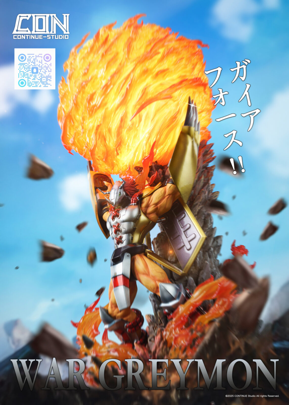 continue studio digimon adventure wargreymon estatua resina1