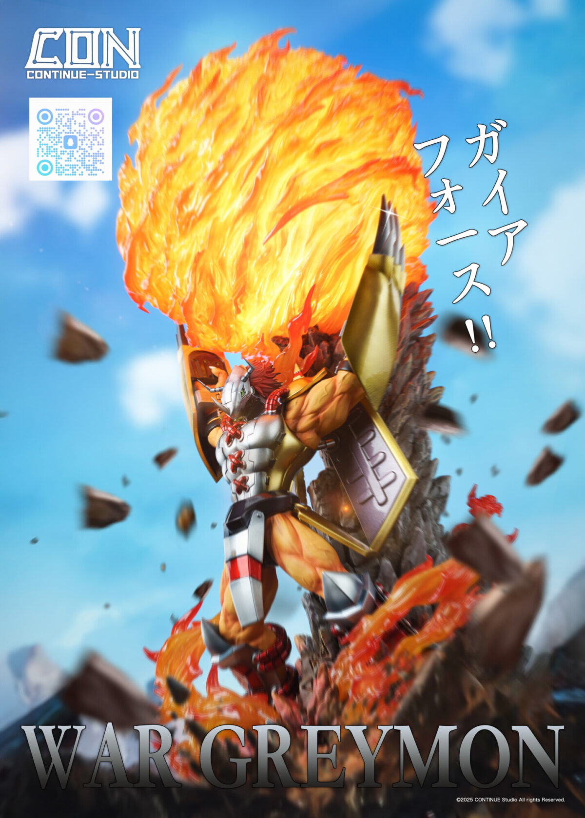 continue studio digimon adventure wargreymon estatua resina1