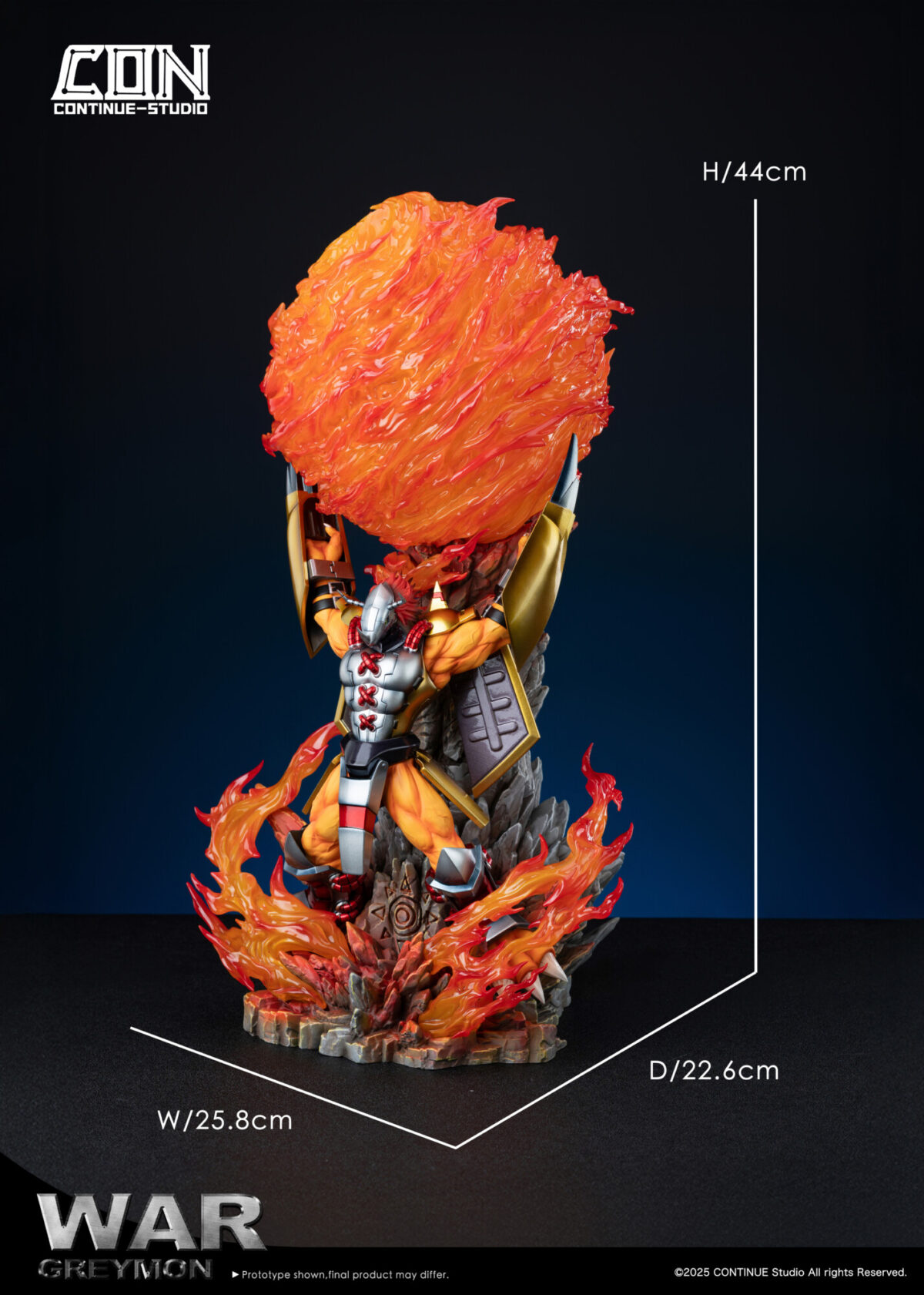 continue studio digimon adventure wargreymon estatua resina11
