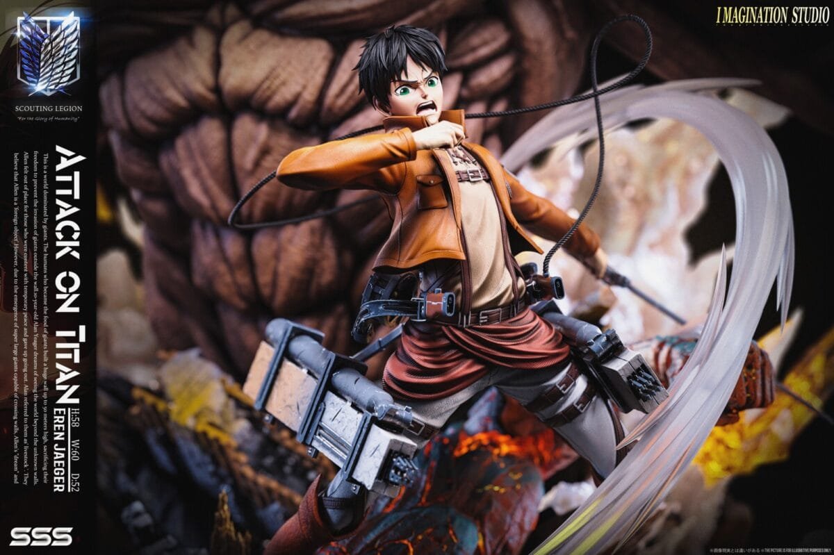 eren titan attack on titan imagination studio estatua 1 64