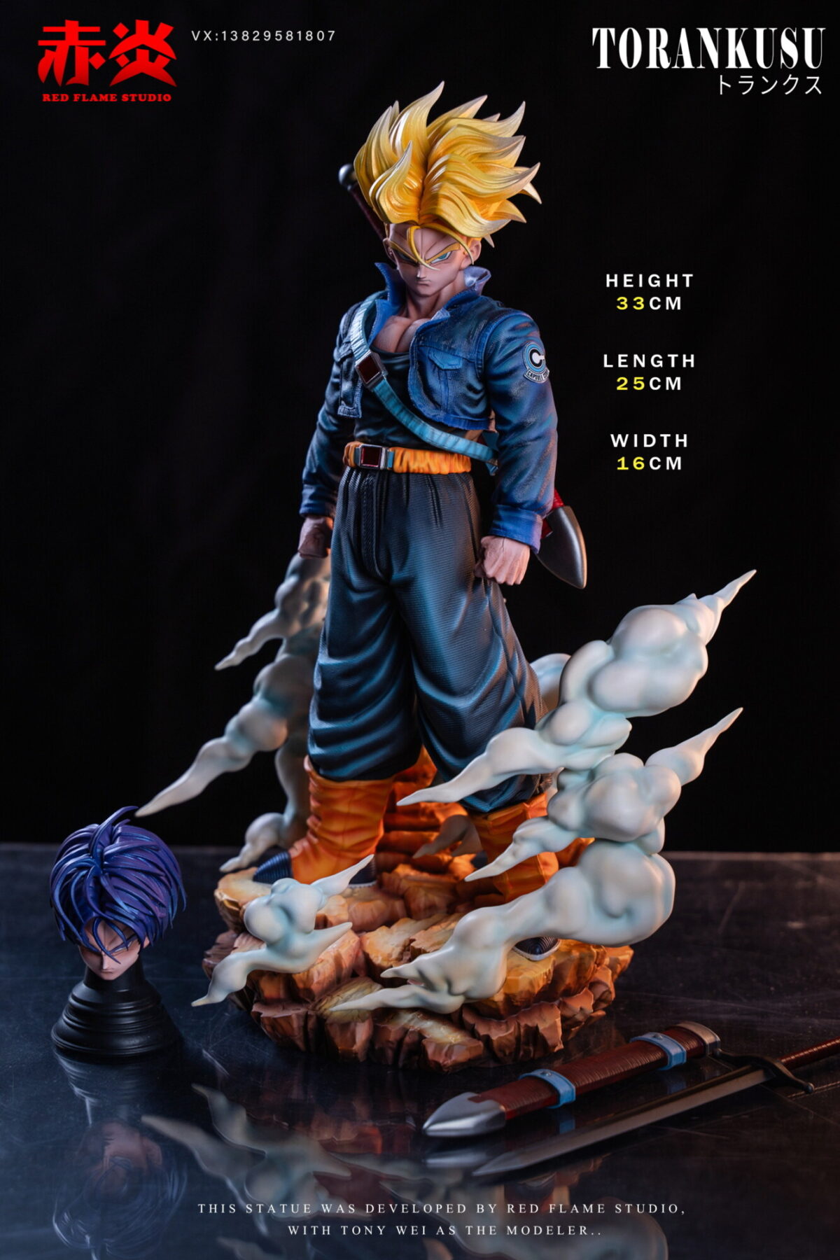 future trunks red flame studio dragon ball z estatua 1 61