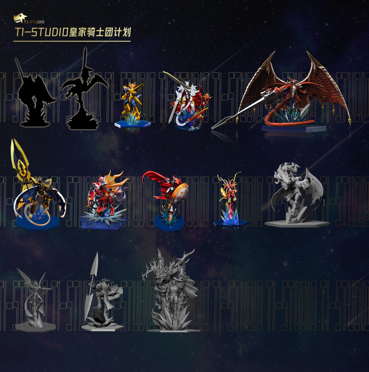 gallantmon digimon tamers estatua resina mh t1 studio1