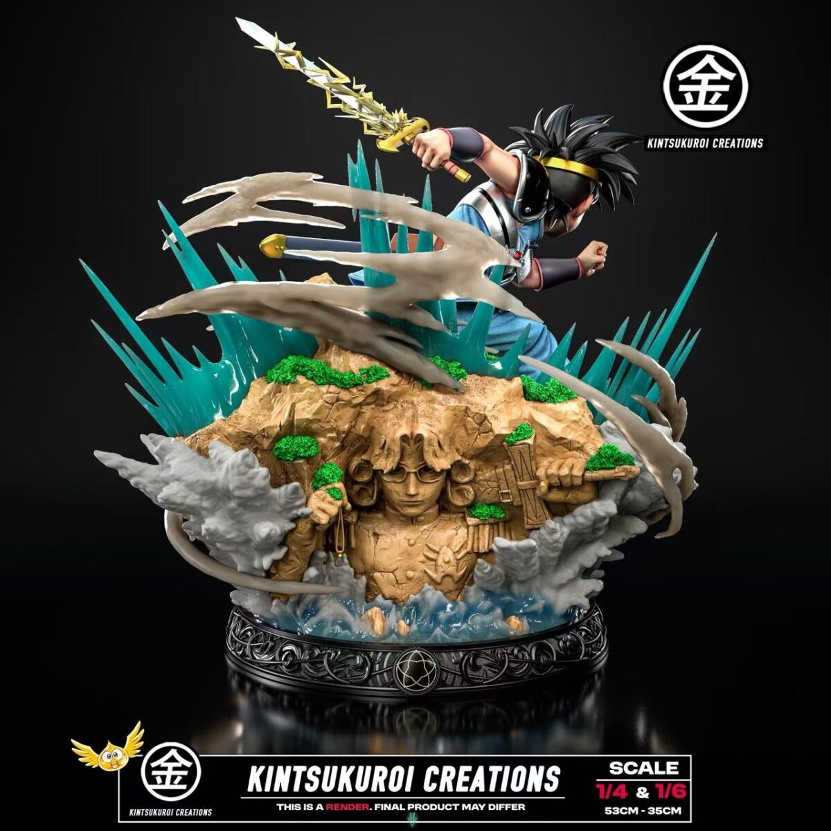 kintsukuroi studio dragon quest dai estatua resina 1 6 1 41
