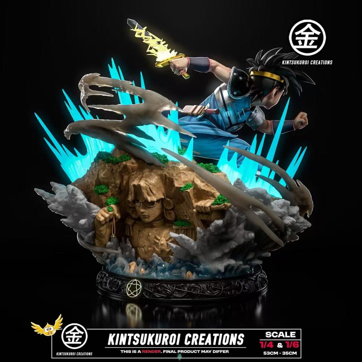 kintsukuroi studio dragon quest dai estatua resina 1 6 1 42