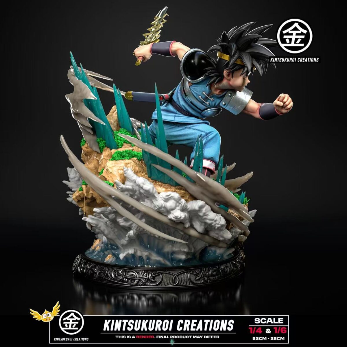 kintsukuroi studio dragon quest dai estatua resina 1 6 1 43