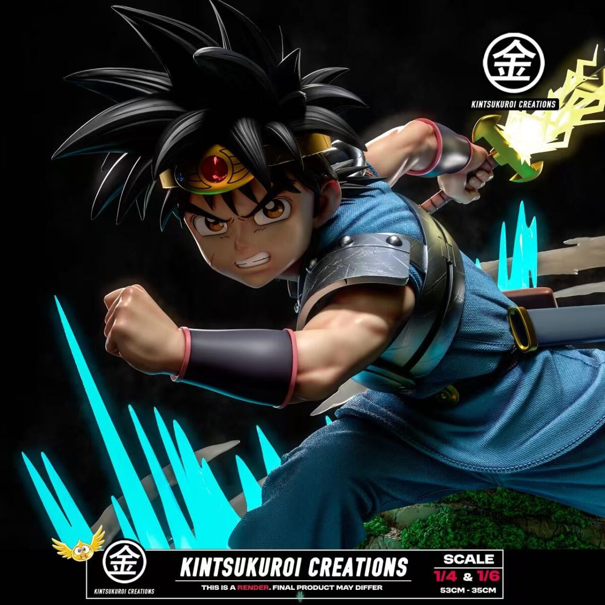 kintsukuroi studio dragon quest dai estatua resina 1 6 1 44