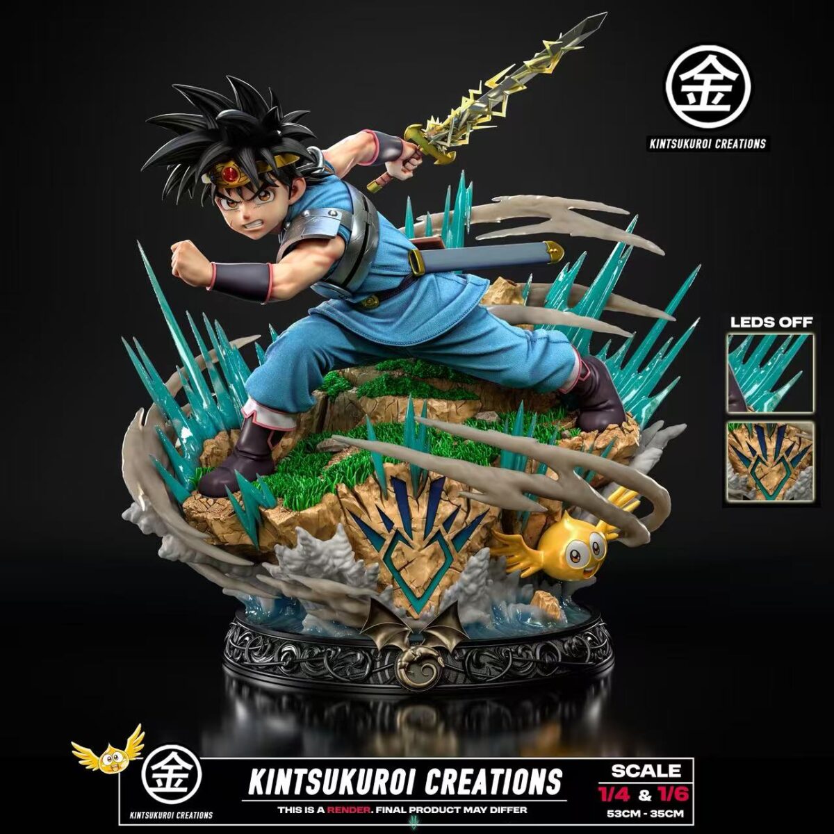 kintsukuroi studio dragon quest dai estatua resina 1 6 1 48