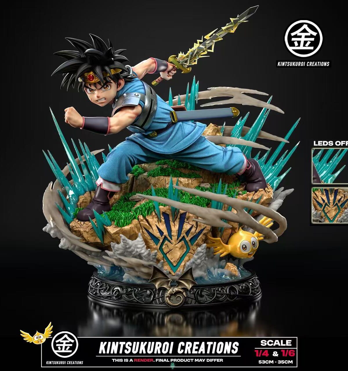 kintsukuroi studio dragon quest dai estatua resina 1 6 1 48