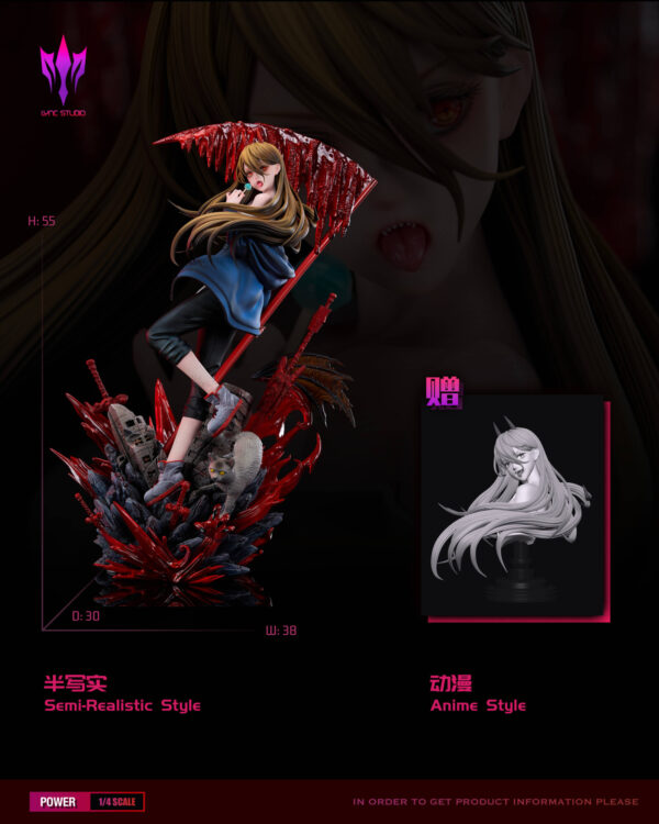 lync studio chainsaw man power estatua resina 1 44