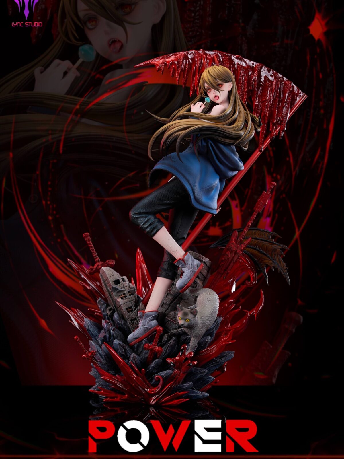 lync studio chainsaw man power estatua resina 1 48