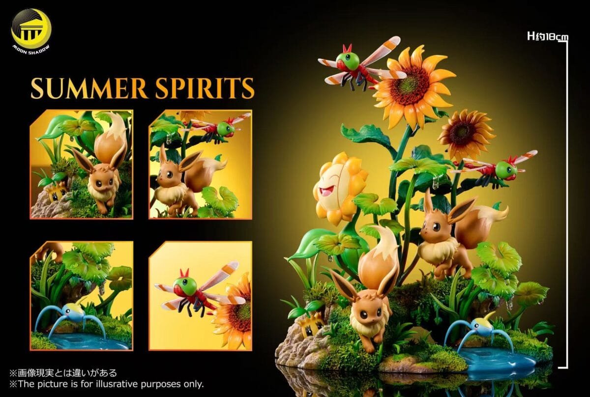 moon shadow studios pokemon pikachu eevee escena estatua resina2