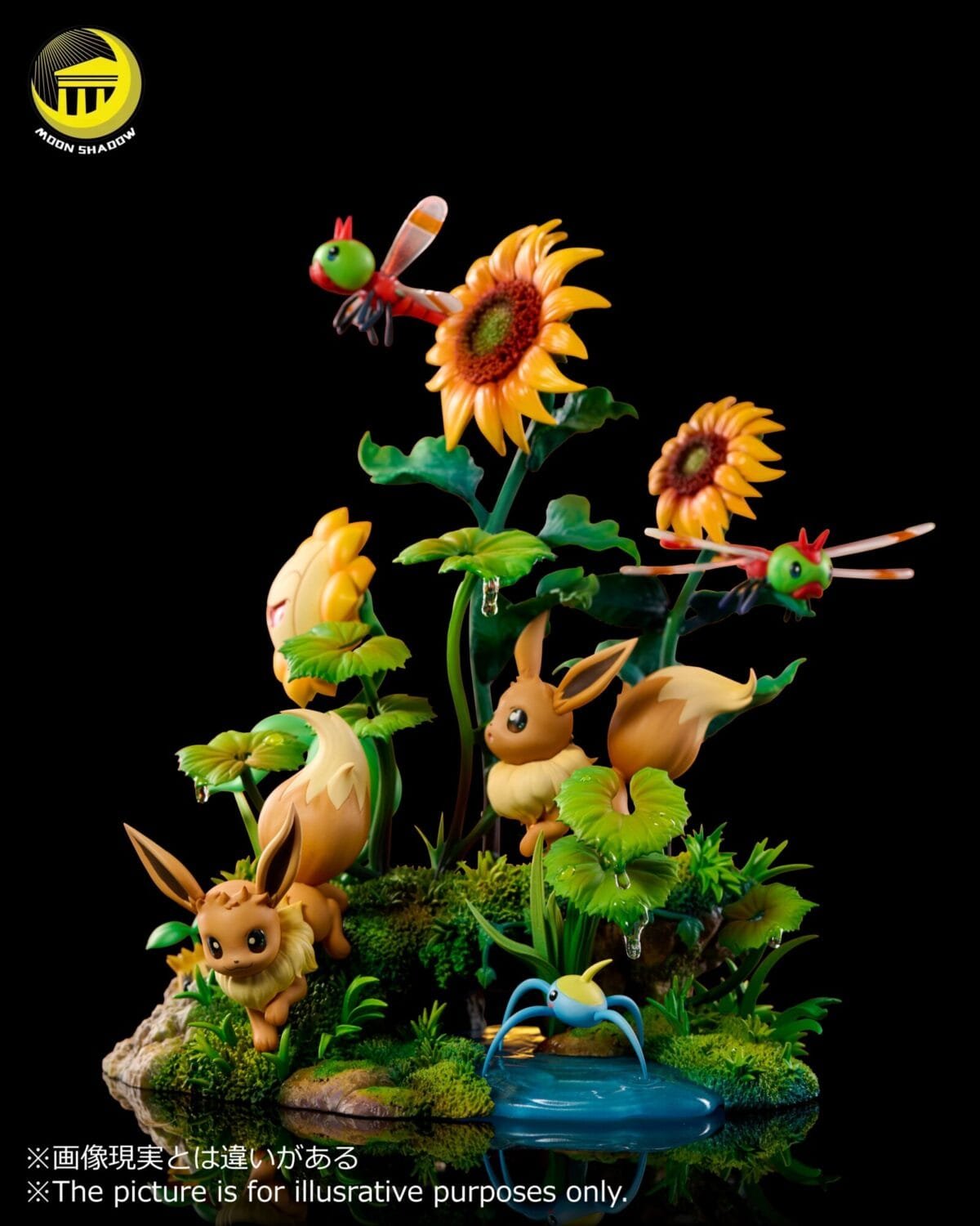 moon shadow studios pokemon pikachu eevee escena estatua resina3
