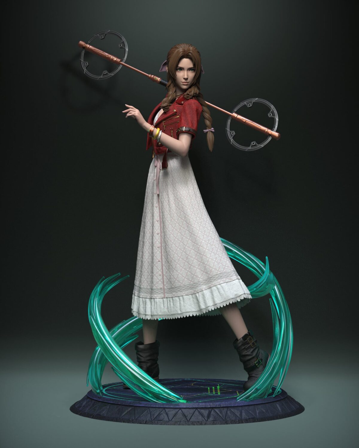 solar studio final fantasy vii aerith estatua resina 1 412