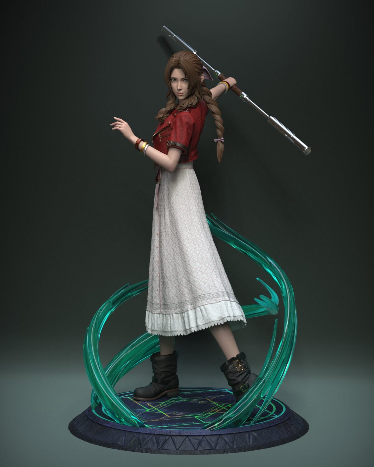 solar studio final fantasy vii aerith estatua resina 1 47