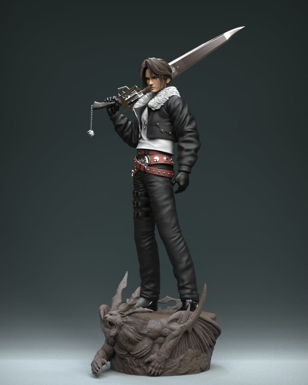 squall leonhart final fantasy viii estatua resina 1 4 solar studio12