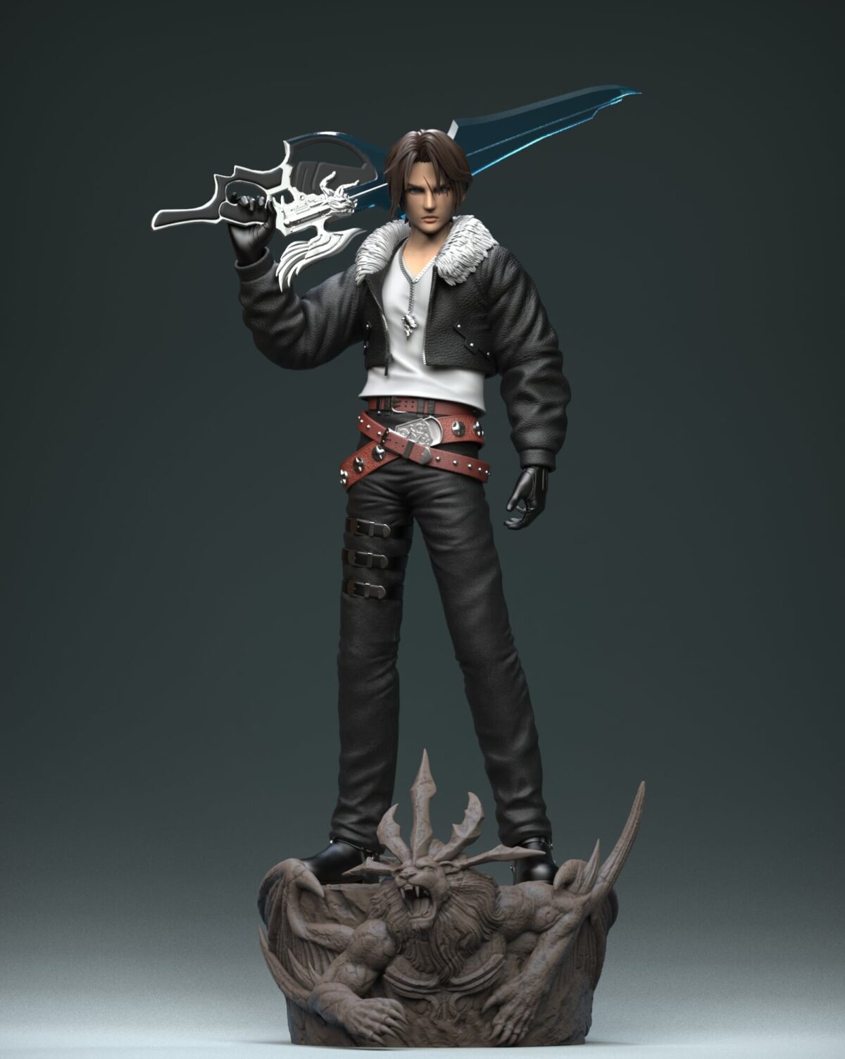 squall leonhart final fantasy viii estatua resina 1 4 solar studio5