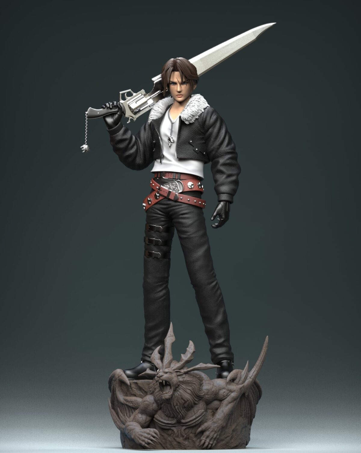 squall leonhart final fantasy viii estatua resina 1 4 solar studio9