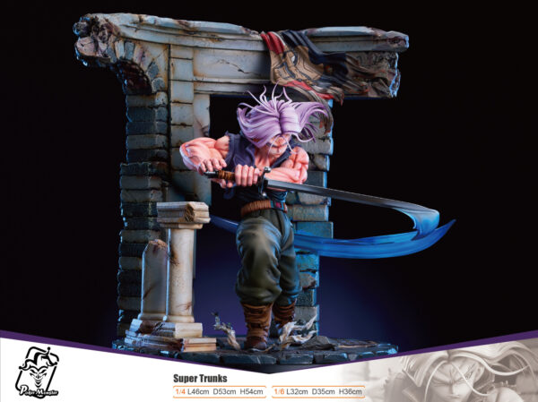 super trunks dragon ball z estatua resina poker monster13