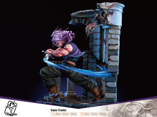 super trunks dragon ball z estatua resina poker monster14