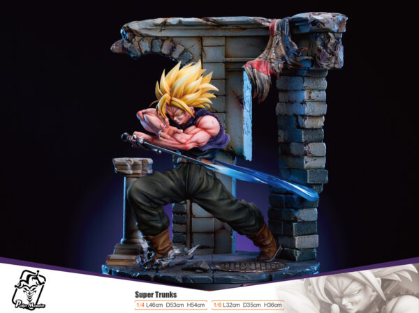 super trunks dragon ball z estatua resina poker monster15