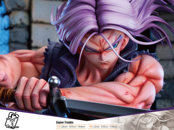super trunks dragon ball z estatua resina poker monster16