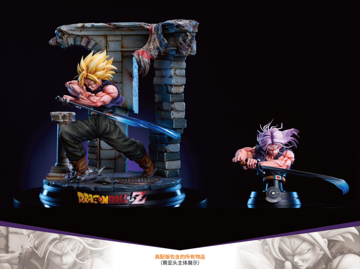 super trunks dragon ball z estatua resina poker monster2