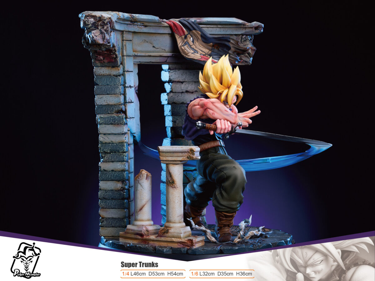 super trunks dragon ball z estatua resina poker monster20