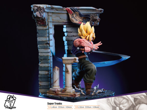 super trunks dragon ball z estatua resina poker monster20