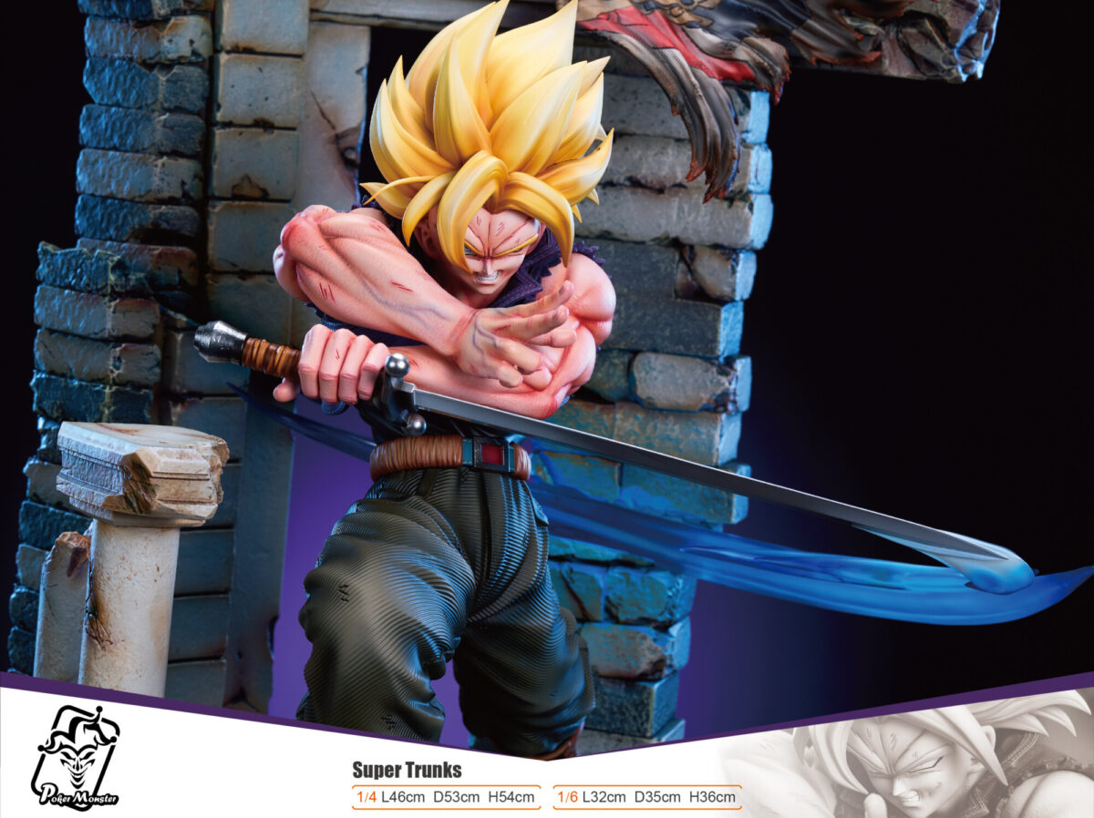 super trunks dragon ball z estatua resina poker monster21