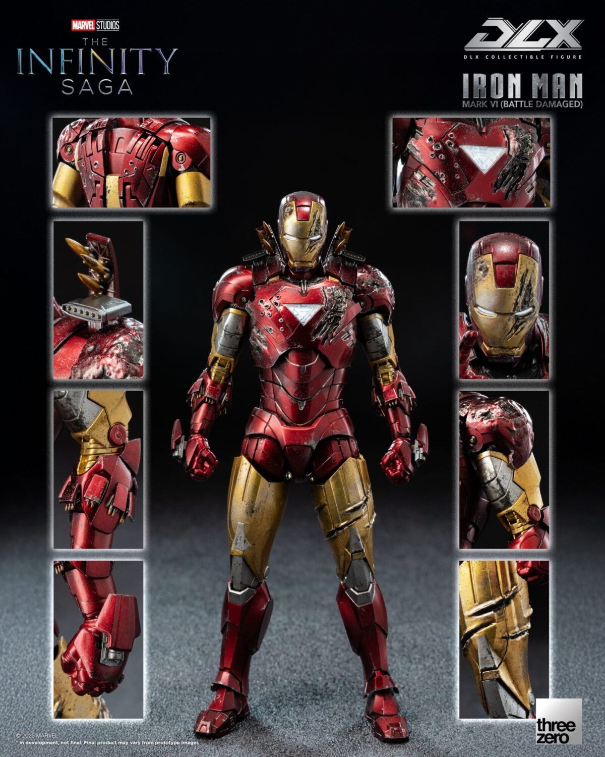 threezero iron man mark 6 battle damage infinity saga figura articulada 1 101
