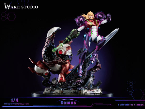 wake studio samus aran metroid estatua resina 1 48