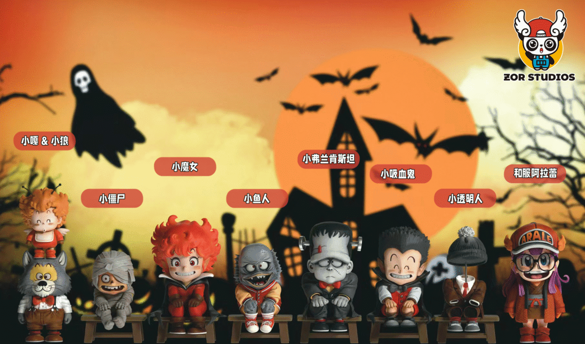 zor studio dr slump halloween penguin village part 1 diorama wcf10