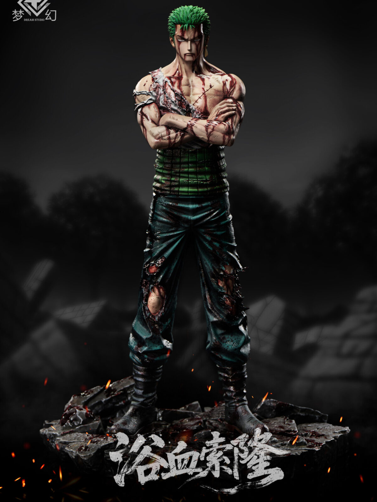 dream studio one piece roronoa zoro estatua resina 1 43