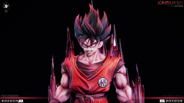 goku kaioken dragon ball z estatua resina virtual realm studio 1 6 1 41