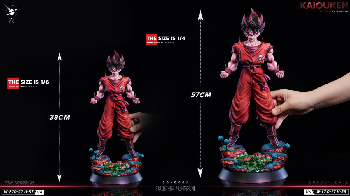 goku kaioken dragon ball z estatua resina virtual realm studio 1 6 1 410