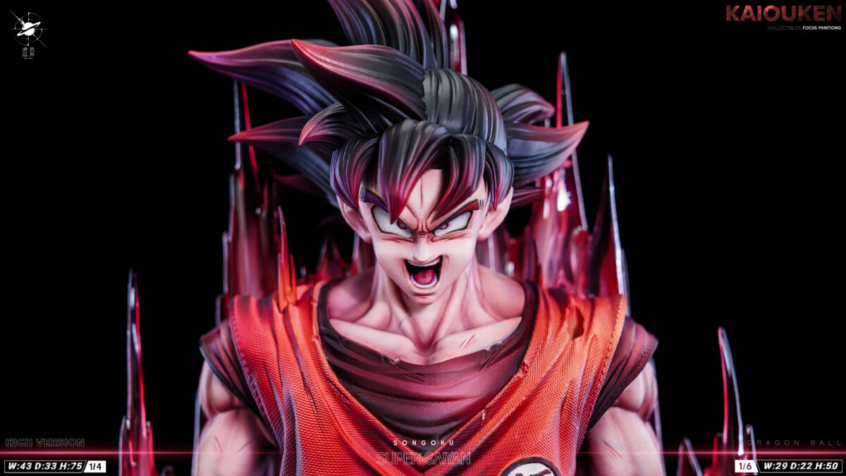 goku kaioken dragon ball z estatua resina virtual realm studio 1 6 1 43